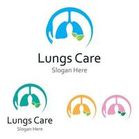 Lung health logo and symbol vector