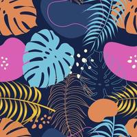 Abstract Floral seamless pattern with leaves. tropical background vector