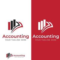 Financial accounting logo, with check mark for financial accounting stock chart analysis. In modern template vector illustration concept style.