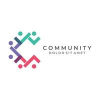 Community logo , community network , and people check.Logos for teams or groups , kindergartens , and companies. With vector illustration editing.