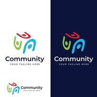 Community logo , community network , and people check.Logos for teams or groups , kindergartens , and companies. With vector illustration editing.