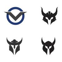 Viking warrior helmet logo with horned helmet and viking with the letter V. The logo can be used for boats, sports and others. vector