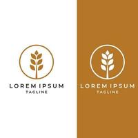 Wheat or cereal logo, wheat field and wheat farm logo.With easy and simple editing illustrations. vector