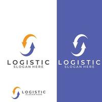 logotipo vectorial de la empresa de logística, logotipo de icono de flecha, logotipo de entrega digital rápida. utilizando la edición de vectores de logotipo simple y fácil.