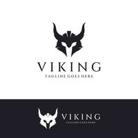 Viking warrior helmet logo with horned helmet and viking with the letter V. The logo can be used for boats, sports and others. vector