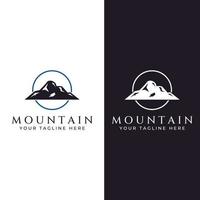 Mountain landscape view, minimalistic design. Logo for photographers, climbers and adventurers. Editing using vector illustration.