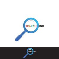 Logo search or discovery, logo search by combination, lab, moon, location, check, wave and sun. Logo with simple illustration editing. vector