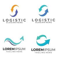 logotipo vectorial de la empresa de logística, logotipo de icono de flecha, logotipo de entrega digital rápida. utilizando la edición de vectores de logotipo simple y fácil.