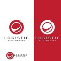 logotipo vectorial de la empresa de logística, logotipo de icono de flecha, logotipo de entrega digital rápida. utilizando la edición de vectores de logotipo simple y fácil.