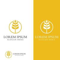 Wheat or cereal logo, wheat field and wheat farm logo.With easy and simple editing illustrations. vector