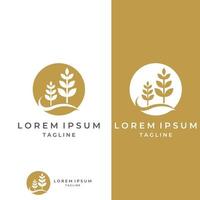 Wheat or cereal logo, wheat field and wheat farm logo.With easy and simple editing illustrations. vector