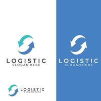 logotipo vectorial de la empresa de logística, logotipo de icono de flecha, logotipo de entrega digital rápida. utilizando la edición de vectores de logotipo simple y fácil.