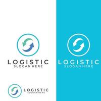 logotipo vectorial de la empresa de logística, logotipo de icono de flecha, logotipo de entrega digital rápida. utilizando la edición de vectores de logotipo simple y fácil.