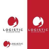 logotipo vectorial de la empresa de logística, logotipo de icono de flecha, logotipo de entrega digital rápida. utilizando la edición de vectores de logotipo simple y fácil.