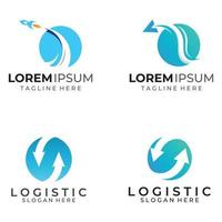 logotipo vectorial de la empresa de logística, logotipo de icono de flecha, logotipo de entrega digital rápida. utilizando la edición de vectores de logotipo simple y fácil.