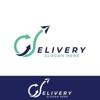 Logistics company vector logo, arrow icon logo, fast digital delivery logo. Using simple and easy logo vector editing.