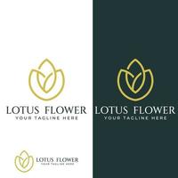 A beautiful and naturally beautiful lotus spa flower, with a luxurious and elegant lotus flower vector illustration editing, suitable for beauty and cosmetic salons.