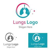 Lung health logo and symbol vector