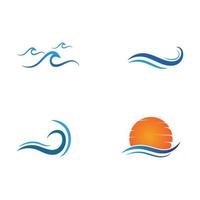 Water wave icon vector