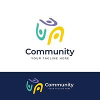 Community logo , community network , and people check.Logos for teams or groups , kindergartens , and companies. With vector illustration editing.