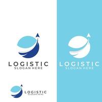 logotipo vectorial de la empresa de logística, logotipo de icono de flecha, logotipo de entrega digital rápida. utilizando la edición de vectores de logotipo simple y fácil.