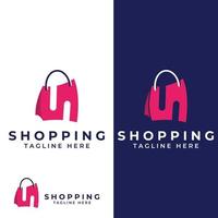 bolsa de compras y carrito de compras en línea logo.logo adecuado para venta, descuento, tienda.con edición de ilustraciones vectoriales. vector