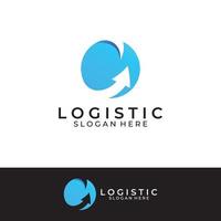 logotipo vectorial de la empresa de logística, logotipo de icono de flecha, logotipo de entrega digital rápida. utilizando la edición de vectores de logotipo simple y fácil.