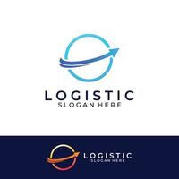 Logistics company vector logo, arrow icon logo, fast digital delivery logo. Using simple and easy logo vector editing.