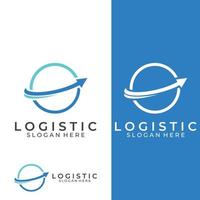 logotipo vectorial de la empresa de logística, logotipo de icono de flecha, logotipo de entrega digital rápida. utilizando la edición de vectores de logotipo simple y fácil.
