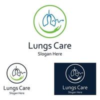 Lung health logo and symbol vector