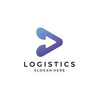 Logistics company vector logo, arrow icon logo, fast digital delivery logo. Using simple and easy logo vector editing.