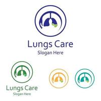 Lung health logo and symbol vector