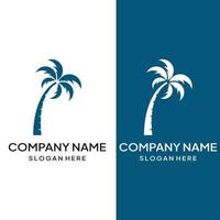 Palm tree logo, palm with waves and sun. Using Illustrator template design editing. vector