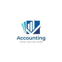 Financial accounting logo, with check mark for financial accounting stock chart analysis. In modern template vector illustration concept style.