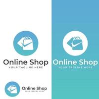 Shopping bag and online shopping cart logo.Logo suitable for sale,discount,shop.With vector illustration editing.