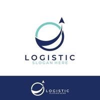 logotipo vectorial de la empresa de logística, logotipo de icono de flecha, logotipo de entrega digital rápida. utilizando la edición de vectores de logotipo simple y fácil.