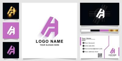 Letter AA or A monogram logo template with business card design vector