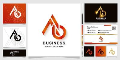 Letter AB or A6 monogram logo template with business card design vector