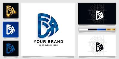 Letter FBA or FDA monogram logo template with business card design vector