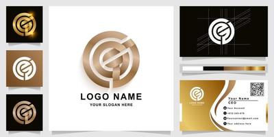plantilla de logotipo de monograma de letra cga o coa con diseño de tarjeta de visita vector