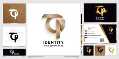 Letter TN or AN monogram logo template with business card design vector