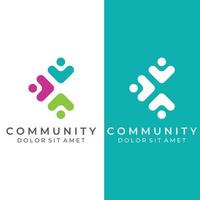 Community logo , community network , and people check.Logos for teams or groups , kindergartens , and companies. With vector illustration editing.