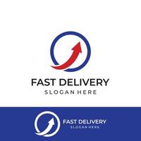 Logistics company vector logo, arrow icon logo, fast digital delivery logo. Using simple and easy logo vector editing.