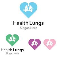 Lung health logo and symbol vector