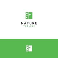 plantilla de logotipo de caja de naturaleza, concepto de caja y árbol vector