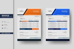 Flat minimal business invoice design template vector