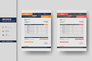 Abstract and professional business invoice design template vector