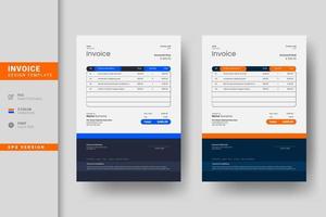 Professional and modern business invoice design vector