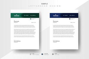 Simple letterhead design template vector