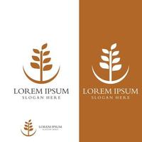 Wheat or cereal logo, wheat field and wheat farm logo.With easy and simple editing illustrations. vector